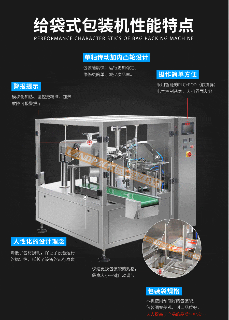 颗粒给袋式包装机性能特点